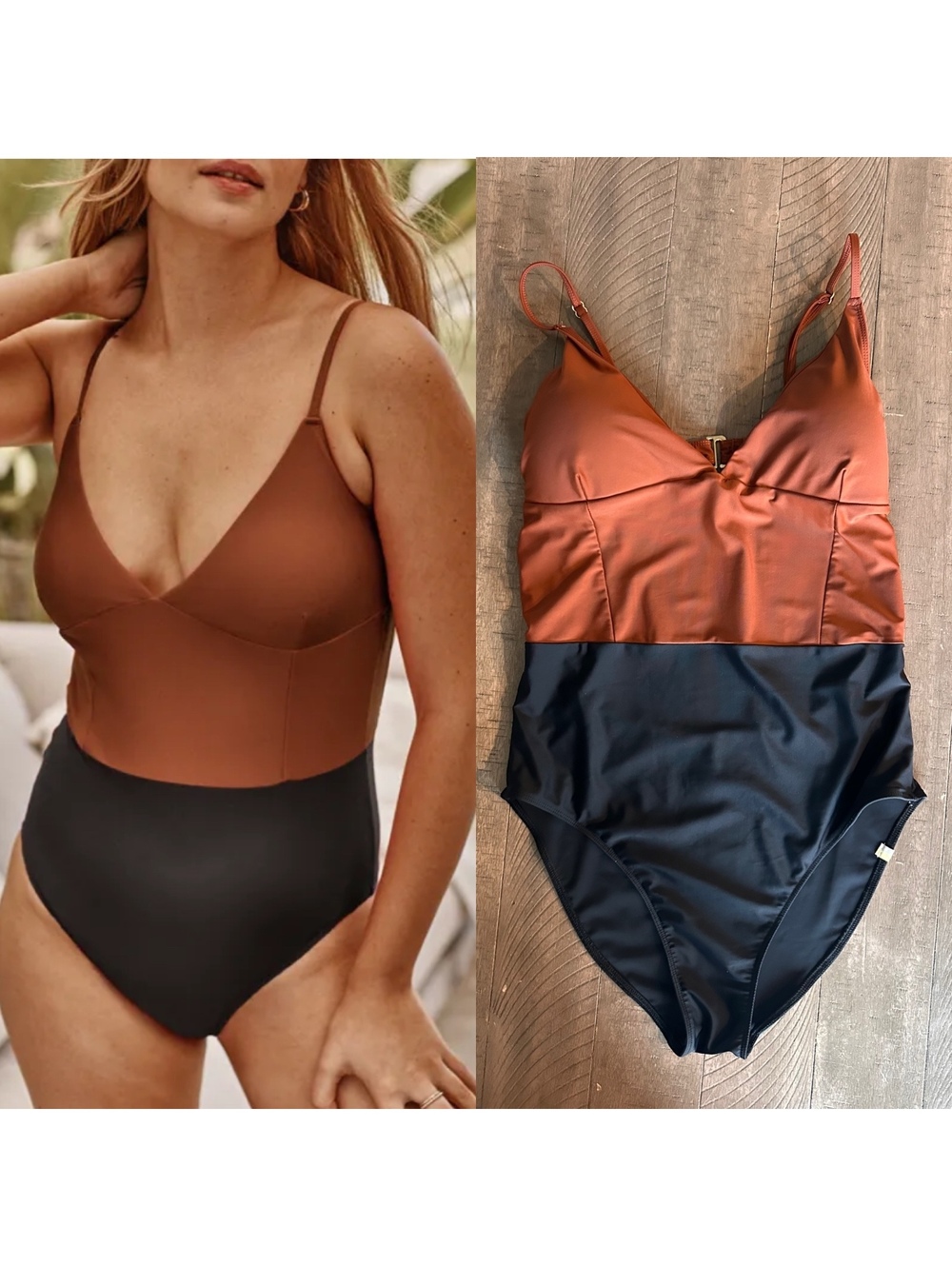 Summersalt The Long Torso Wave One Piece Swimsuit Amber & Sea Urchin Women’s 14